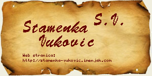Stamenka Vuković vizit kartica